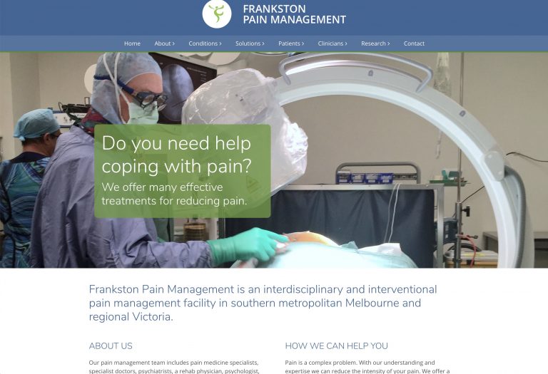Website for pain management clinic