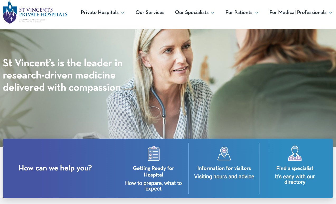 Hospital web content writing